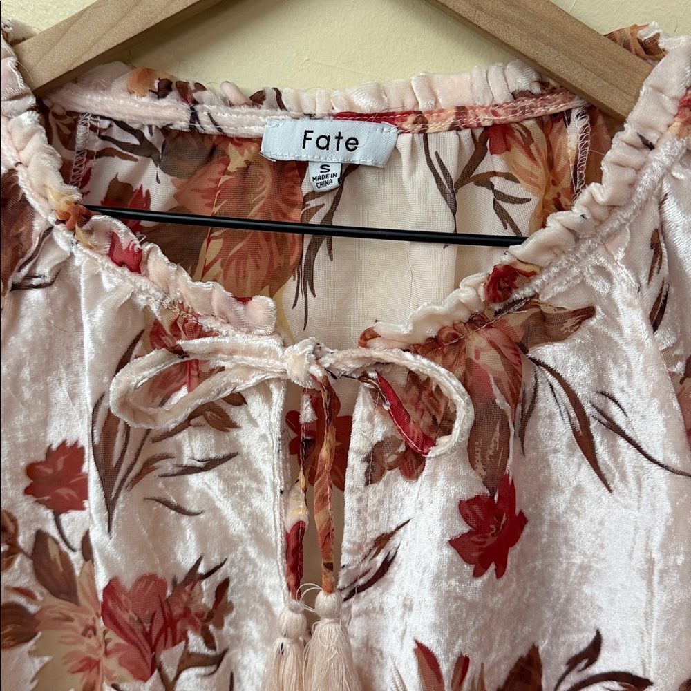 Fate Velvet Burnout Peasant Blouse - Picture 2 of 5
